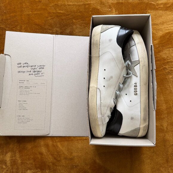 Golden Goose Women's Iconic Super-Star/black heel tab & metal stud lettering 41 - Picture 9 of 9